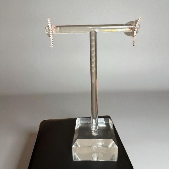 Rose Gold Toned Rhinestone Crawler Earrings - Picture 1 of 8